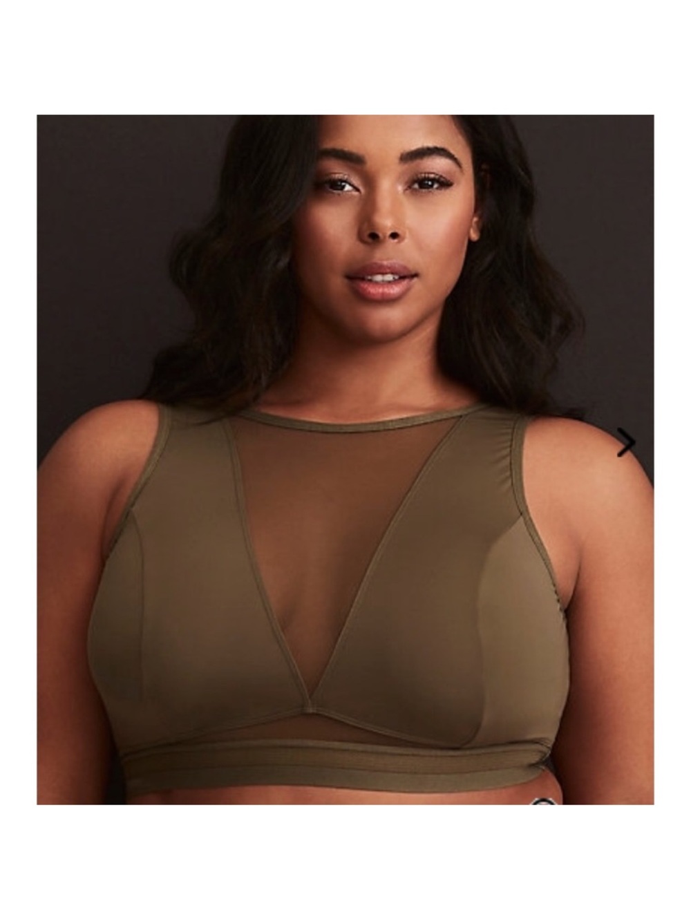 Torrid sz 1 Olive Microfiber Mesh Bralette